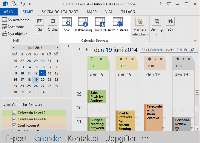 Calendar Browser Screenshot