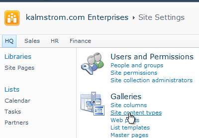 Create SharePoint Content Type