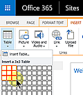 SharePoint insert table control