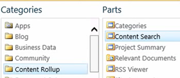 Web part selection