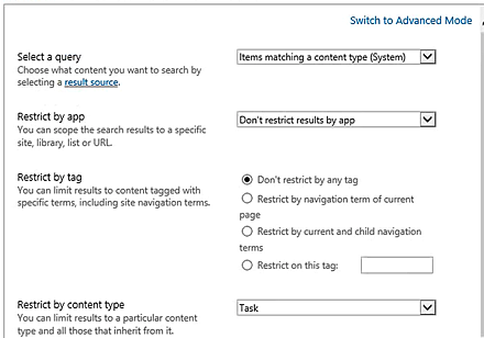 Web part selection