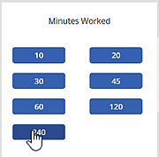 The Minutes Worked buttons in the Recurring Tasks app sends data to Excel
