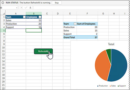 Excel Refresh All button