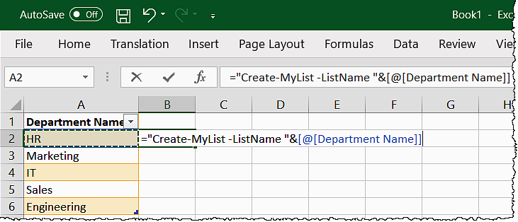 Excel sheet