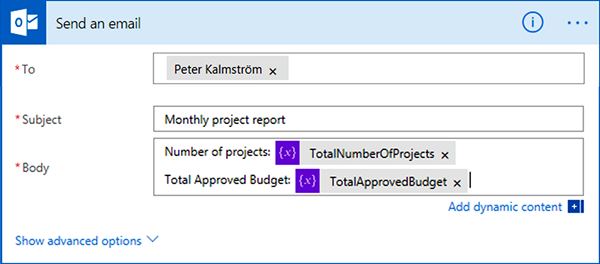 kalmstrom.com tutorial on how to monthly project reports with Microsoft Flow. Microsoft flow generated e-mail