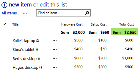 kalmstrom.com tutorial on how to create a Microsoft Flow that calculates sums in a SharePoint list. Microsoft flow to calculate values in SharePoint lists