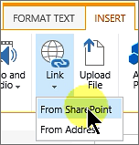 Add link from SharePoint