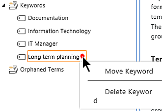 Keywords management in SharePoint term store