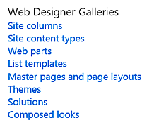 SharePoint Web Designer Galleries