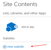 SharePoint new subsite command