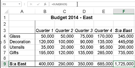 Excel sheet