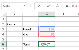 Excel sum formula