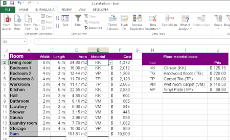 Excel sheet