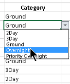 Excel list for lookup