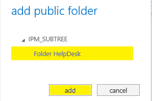 Add Exchange Online public folder to Outlook Web App, step 3