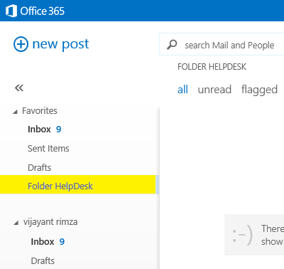 Exchange Online public folder added to Outlook Web App