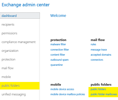 Create Exchange Online public folder, step 2