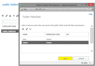 Create Exchange Online public folder, step 9