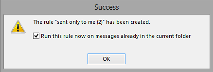 Success dialog