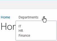 Dropdown navigation in a SharePoint Top Bar