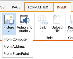 SharePoint Insert tab - Picture