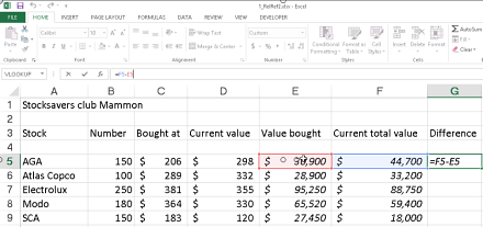 Excel sheet