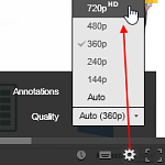 YouTube quality setting