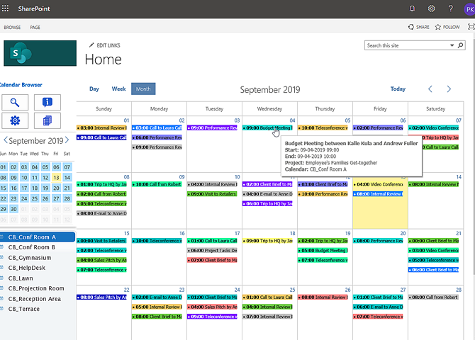 Calendar Browser Screenshot