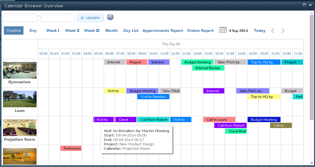 Calendar Browser for SharePoint reach the corporate resource booking